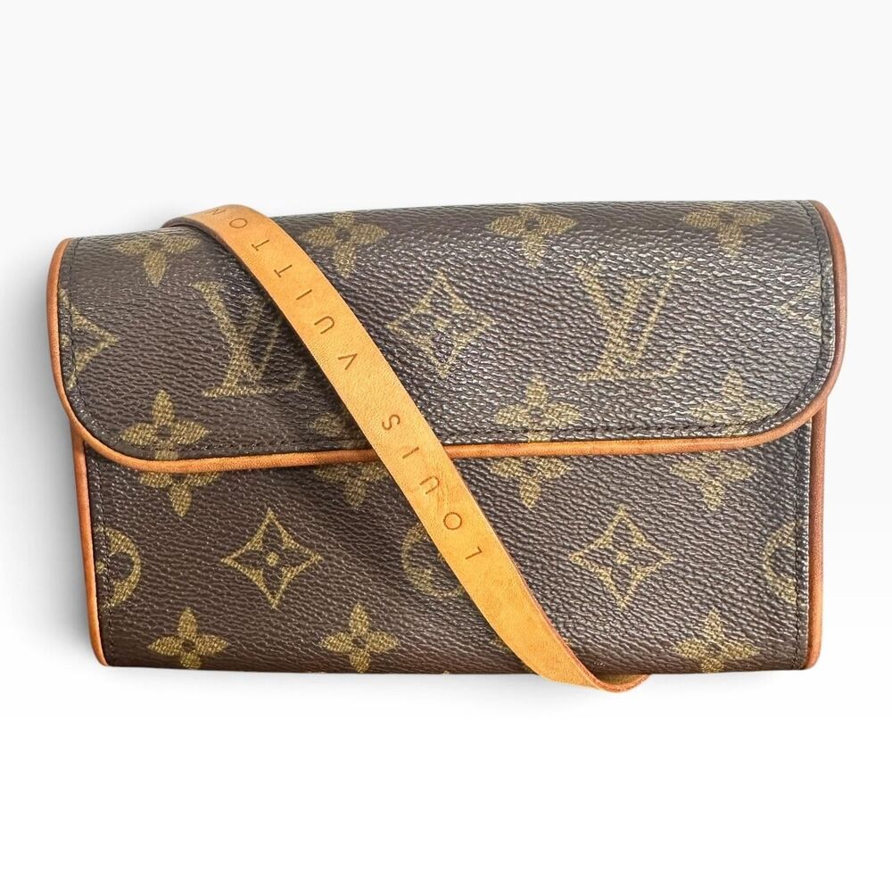 Louis Vuitton Vintage Florentine Belt Bag Fanny Pack Small Brown Monogram Canvas